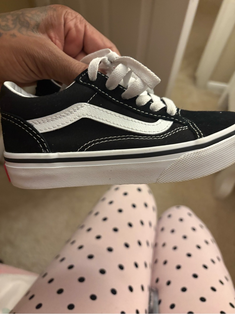 Vans Kids Black and White Old Skool Sneakers